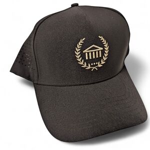 SPARTUS Baseball Cap Black Gold Logo Adjustable Snapback NWT Pickleball